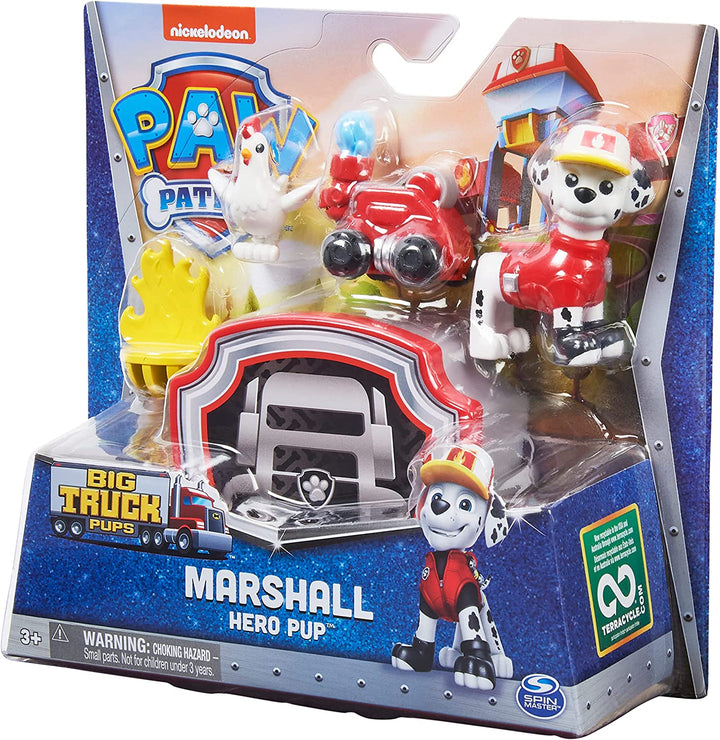 PAW Patrol, Big Truck Pups Marshall Action Figure with Clip-on Rescue Drone
