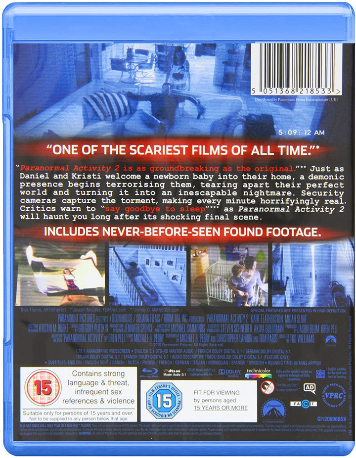 Paranormal Activity 2: Extended Cut [Region Free] – Horror [Bli-ray]