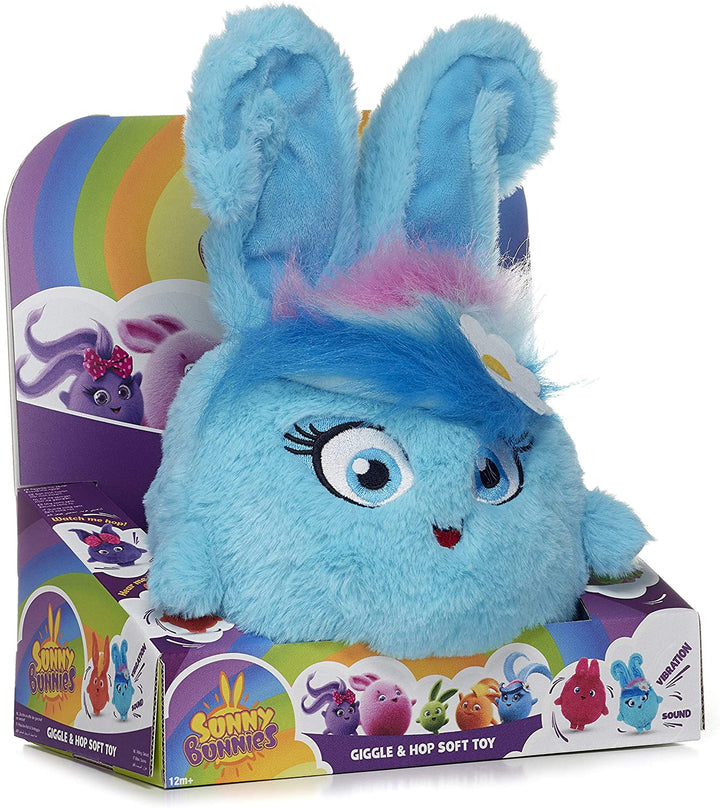 Posh Paws 37431 Sunny Bunnies Large Feature Shiny Giggle &amp; Hop Peluche-29cm (10 pouces)