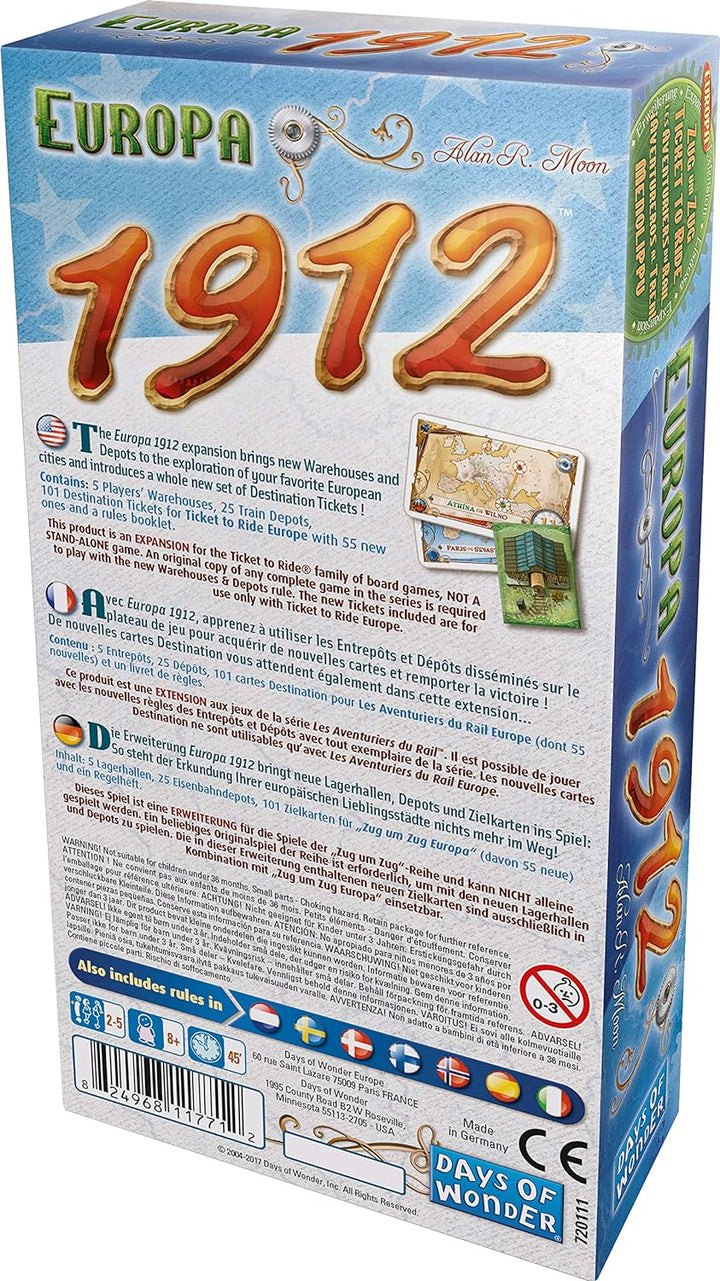 Days of Wonder Ticket to Ride: Extension Europa - 2-5 Player Strategy Game (DOWD0025)