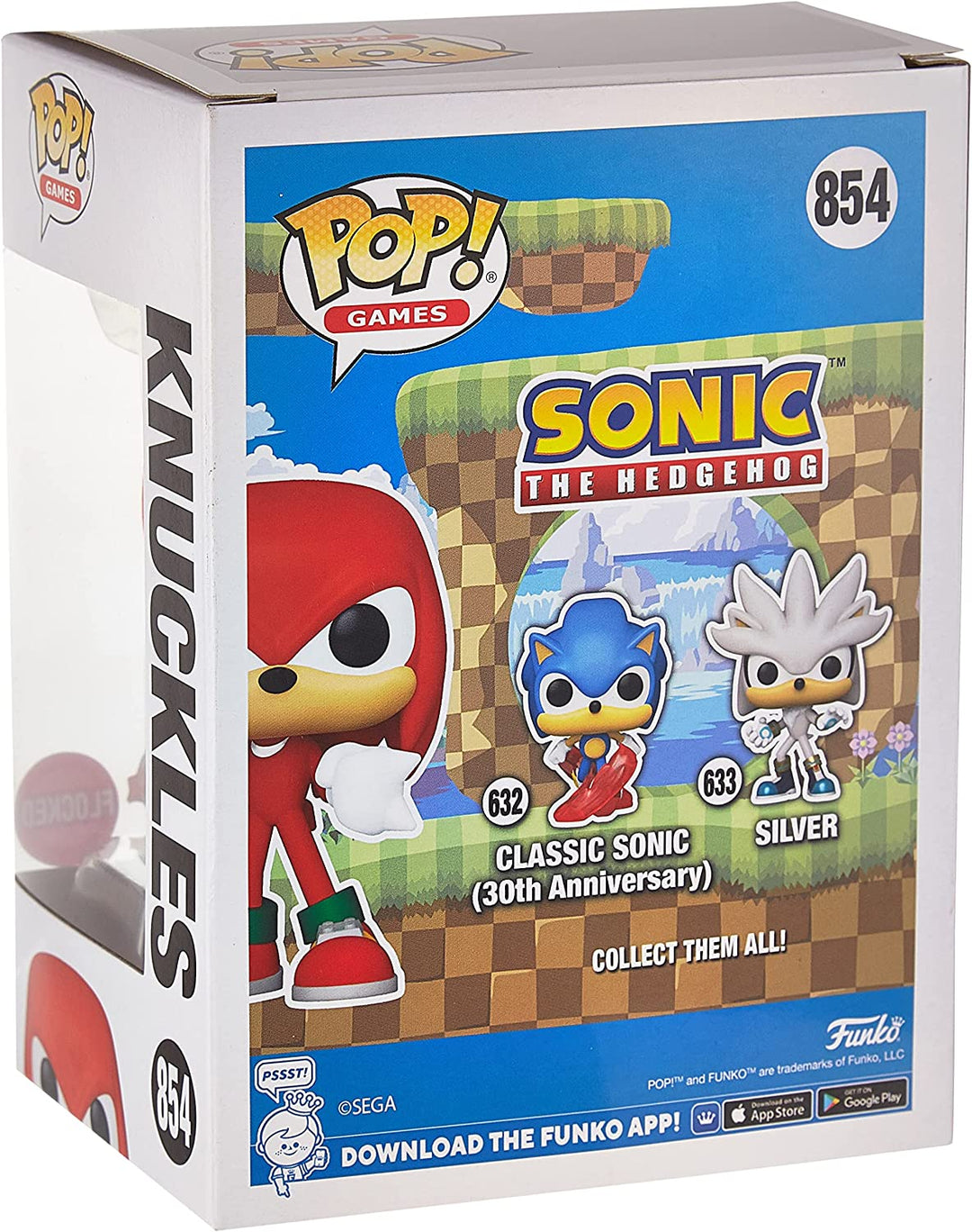 Sonic The Hedgehog Knuckles Flocked Exclusive Funko Pop! 61034 Vinyl #854