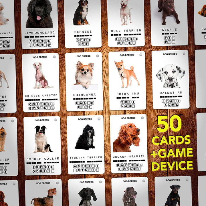 100 Bilder Hunderassen-Reisespiel – Lernkarten für die ganze Familie, Taschenpuzzles für Kinder und Erwachsene