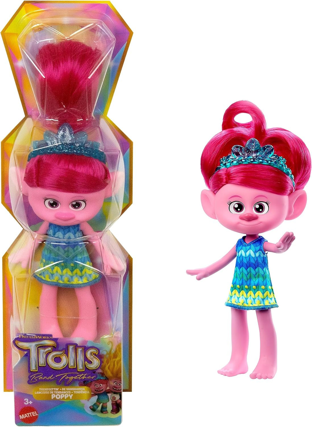 ?DreamWorks Trolls Band Together Trendsettin’ Fashion Doll, Queen Poppy with Vibrant Hair & Accessory
