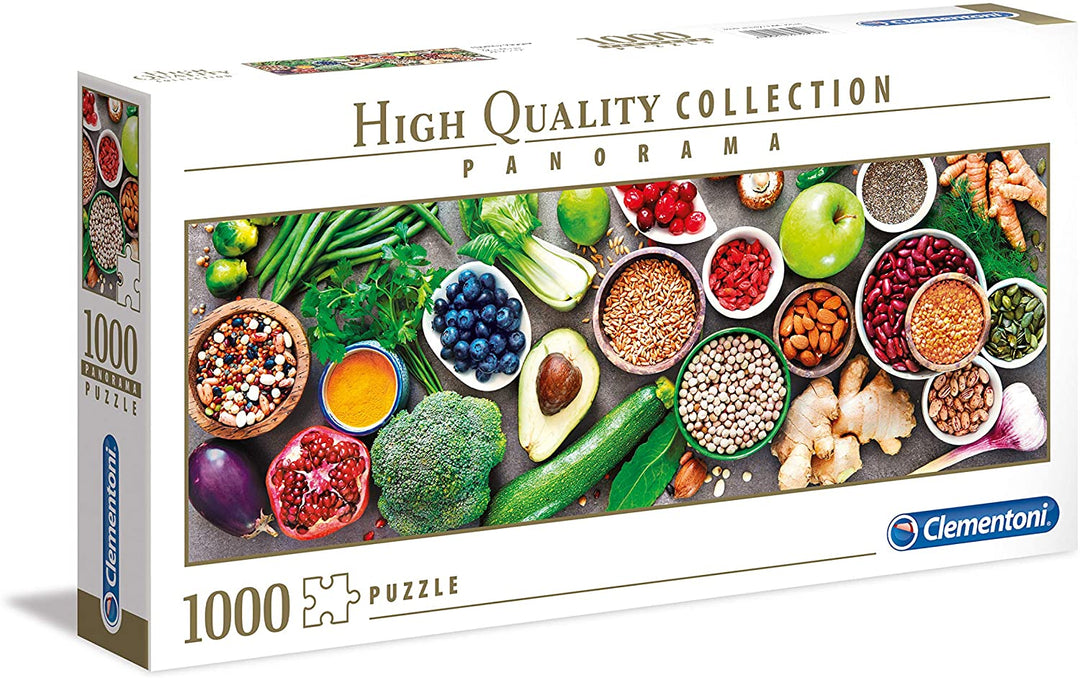 Clementoni – 39518 – Collection Puzzle Panorama – Healthy Veggie – 1000 Teile – Made in Italy – Puzzles für Erwachsene