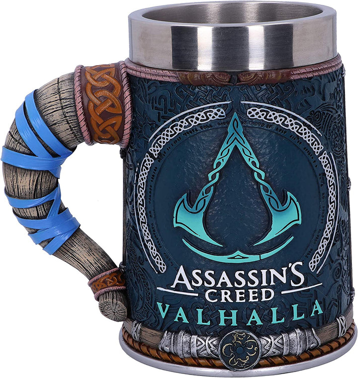 Nemesis Now B5335S0 Officially Licensed Assassins Creed Valhalla Viking Game Tankard, Resin w. Stainless Steel