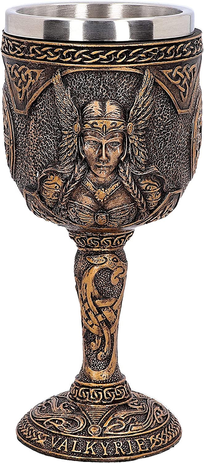Nemesis Now D4720P9 Valkyrie Goblet 17cm, Resin w. Stainless Steel