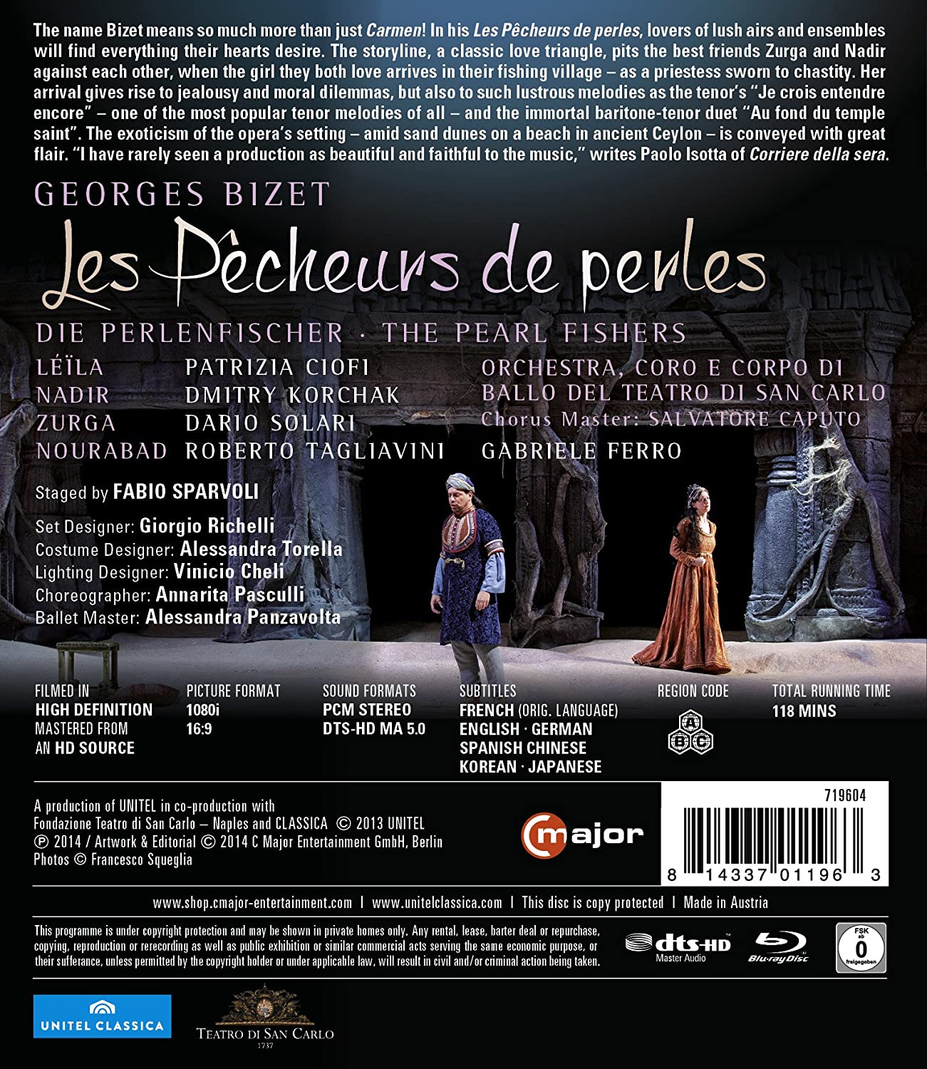 (未使用･未開封品)　Les Pecheurs De Perles [Blu-ray] qdkdu57 Bizet: Les Pecheurs de Perles Blu-ray (The Metropolitan