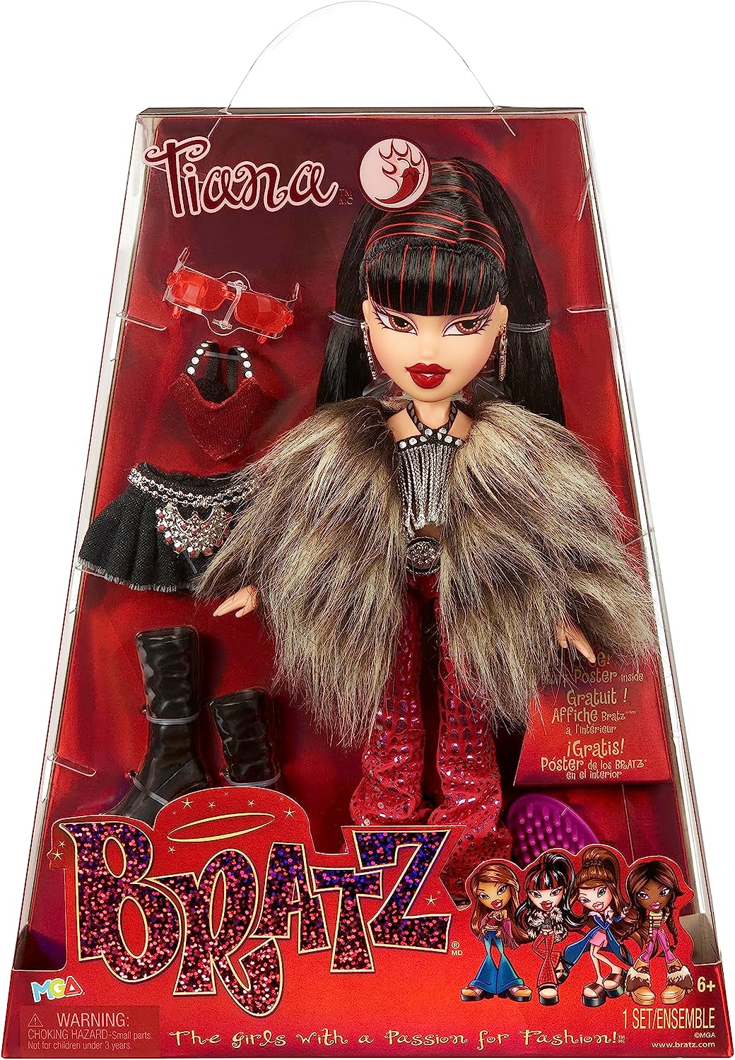 Bratz Original Fashion Doll – TIANA – Serie 3 – Puppe, 2 Outfits und Poster – Fo