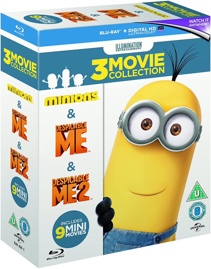 Minions Collection (Ich – Einfach unverbesserlich/Ich – Einfach unverbesserlich 2/Minions) [2015] [Region Free] – Komödie [Blu-ray]