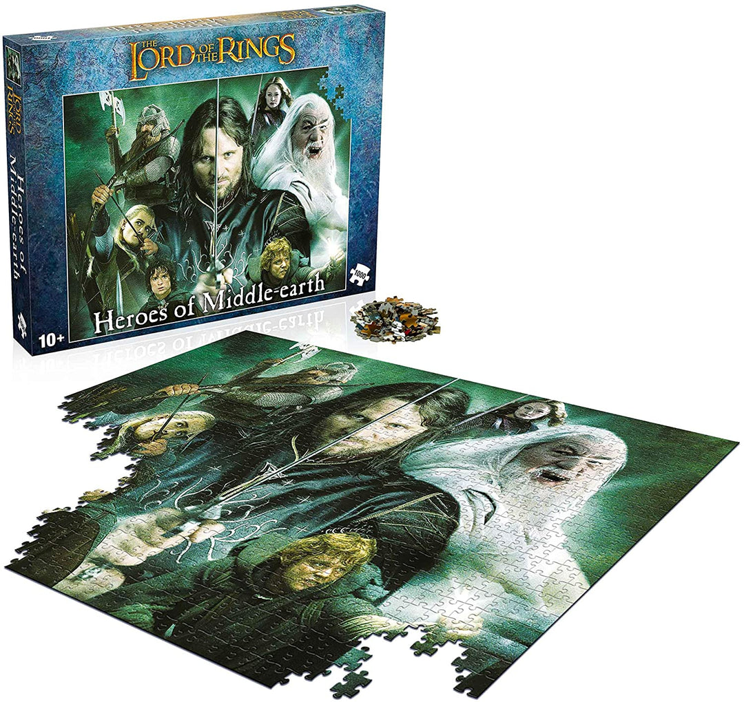 Puzzels WM01342-ML1-6 Lord of The Rings Heroes of Middle Earth 1000 Piece Jigsaw Game