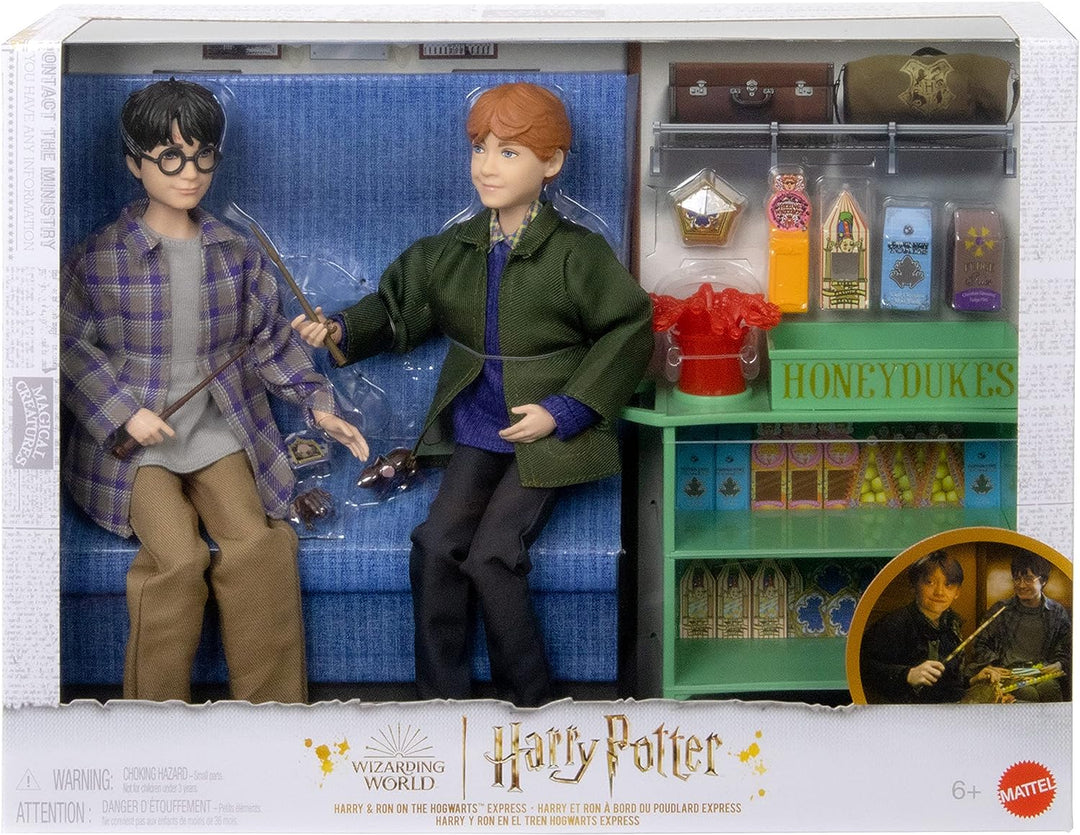 Harry Potter Toys, Harry &amp; Ron im Hogwarts Express Puppen mit Zubehör, 1