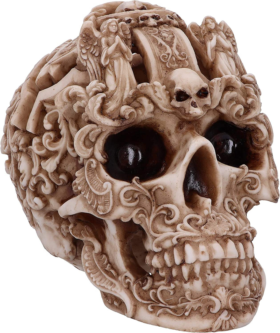 Nemesis Now Gothic Design Carved Skull Figurine Ornament, Natural, 19cm
