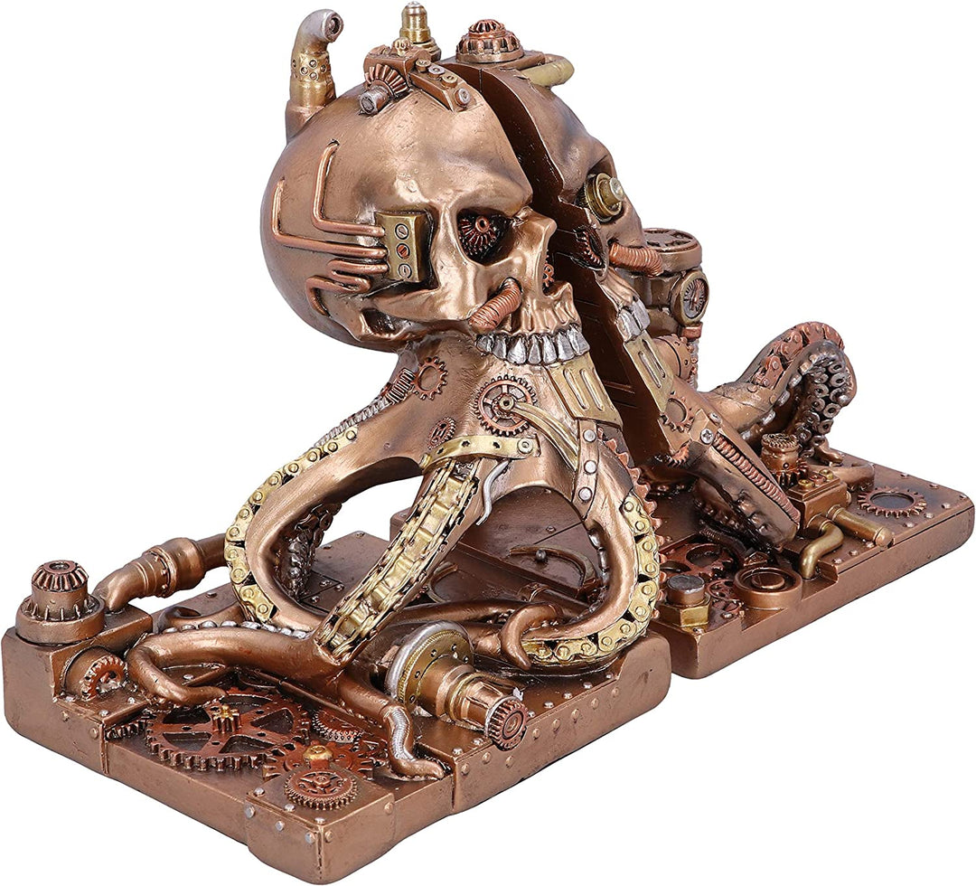 Bronze Steampunk Octonium Bookends Mechanical Octopus Shelf Ends