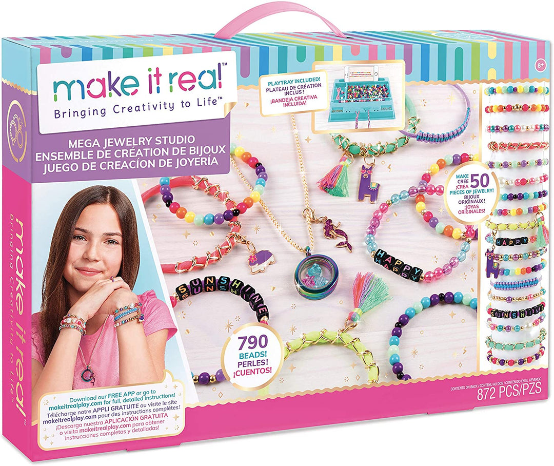 Make It Real 1515 Ensembles de fabrication de bijoux pour enfants, multicolores