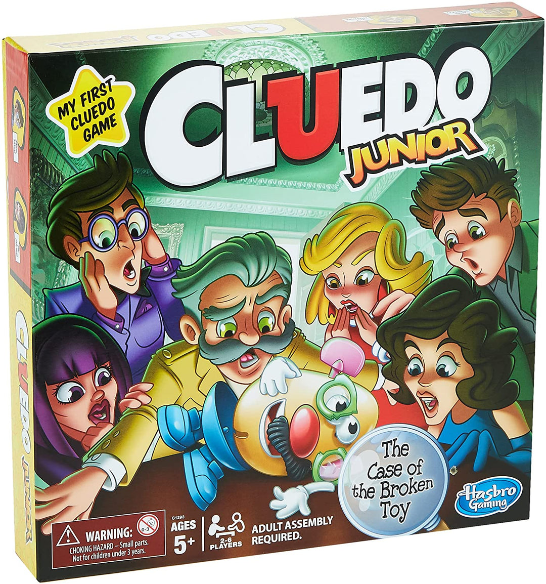 Clue Junior Brettspiel für Kinder ab 5 Jahren, Case of the Broken Toy, klassisches Mystery-Spiel für 2–6 Spieler