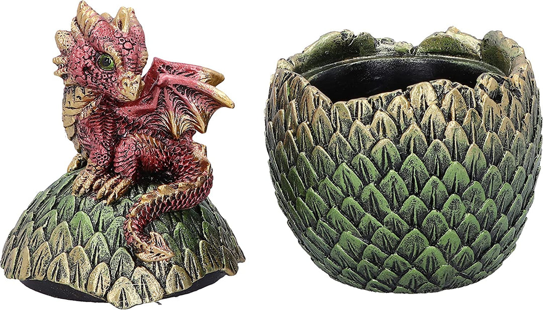 Nemesis Now Dragonling Barschbox (Rot), 14 cm