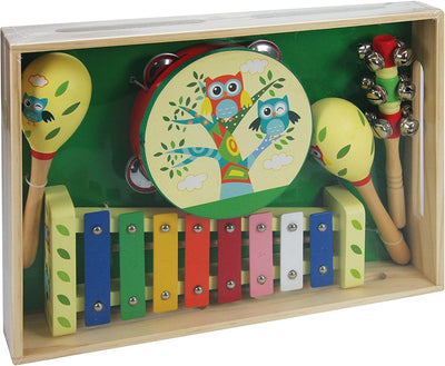 A B Gee LXS0167 Wooden Musical Instrument Set with Owl Design - Yachew