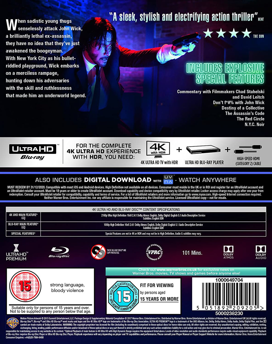 John Wick [4K Ultra HD] [2015] [2017] - Action/Neo-noir [Blu-ray]