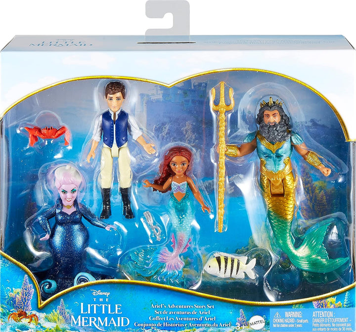 ?Disney The Little Mermaid Ariel's Adventures Story Set with 4 Small Dolls and Accessories