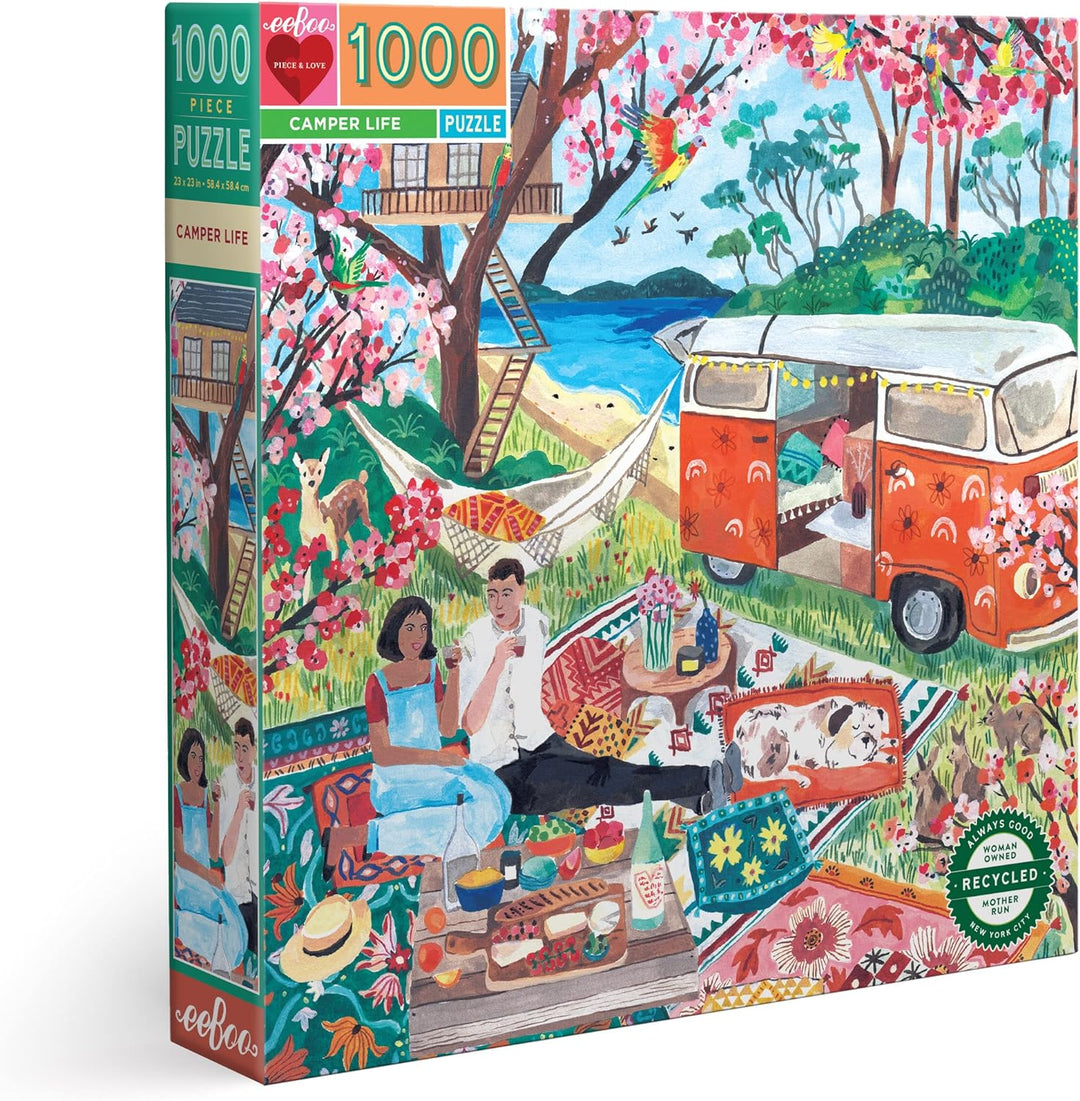 eeBoo Puzzle 1000 pieces : Vie de campeur