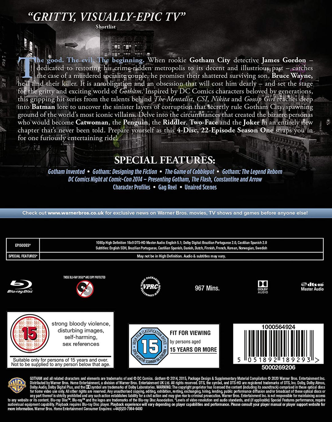 Gotham - Stagione 1 [Blu-ray] [2014] [Region Free]