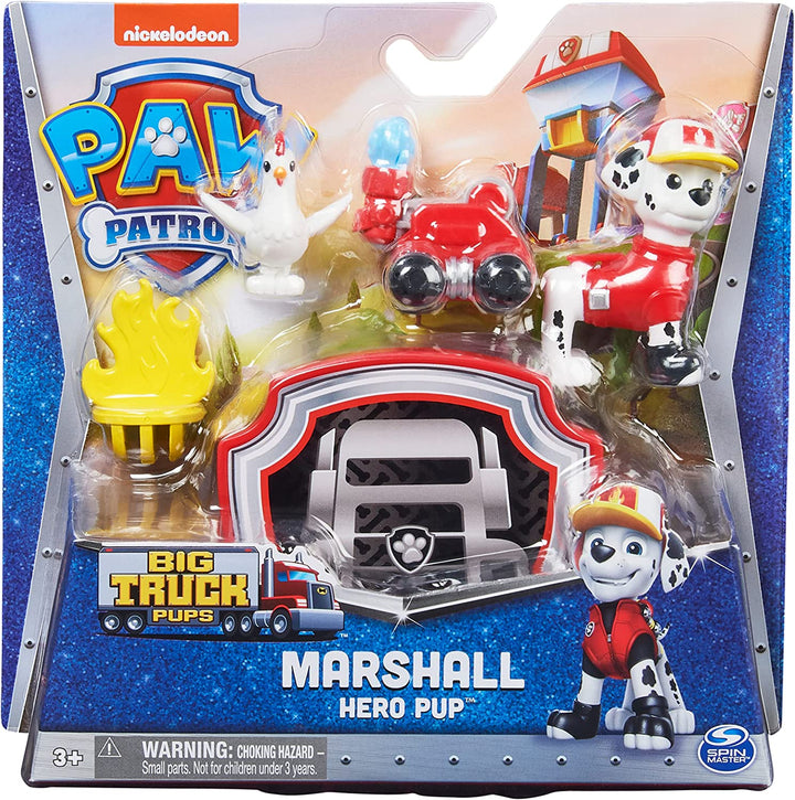 PAW Patrol, Big Truck Pups Marshall-Actionfigur mit ansteckbarer Rettungsdrohne