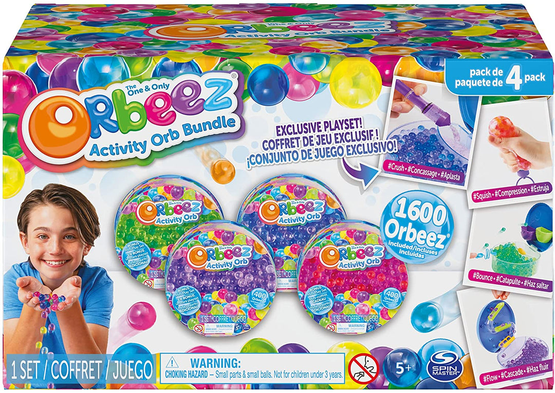 Orbeez Surprise Activity Orb Bundle, 1600 Wasserperlen in 4 Mini-Aktivitätsspielen