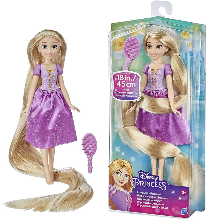 Disney Princess Rapunzel mit langen Locken, Modepuppe mit blonden Haaren, 45 cm lang, Prinzessinnenspielzeug für Mädchen ab 3 Jahren, mehrfarbig, F1057