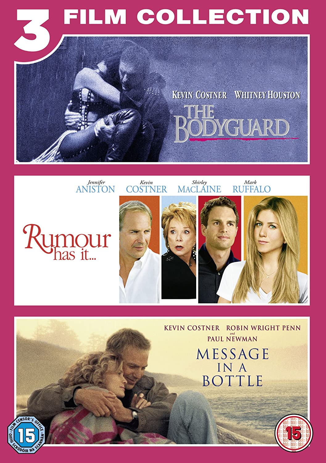The Bodyguard/Rumour Has It/Message In A Bottle: [3 Film Collection] [2012] - Romance/Drama [DVD]