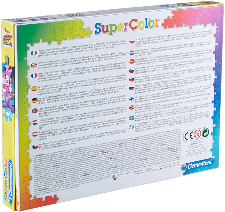 Clementoni – 27984 – Supercolor-Puzzle für Kinder – Mickey und die Roadster Racer – 104 Teile – Disney
