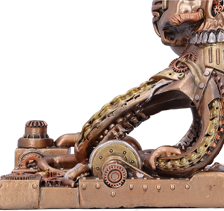 Bronzefarbene Steampunk-Octonium-Buchstützen, mechanische Oktopus-Regalenden