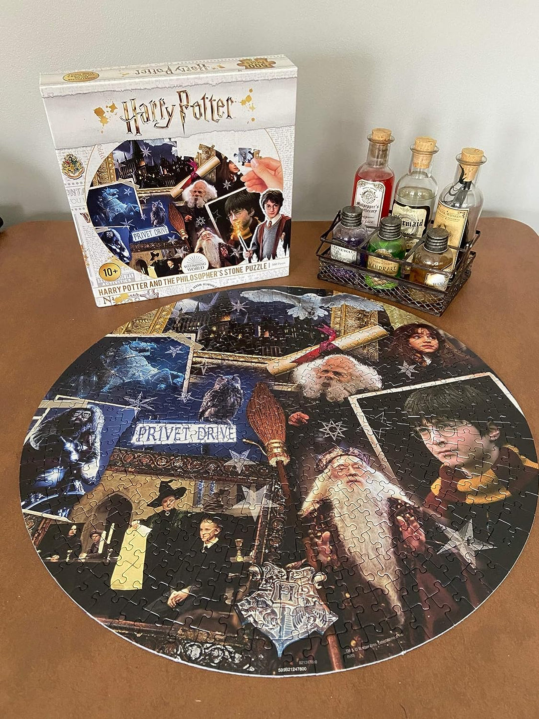 Winning Moves 784 WM00370 Harry Potter Kinder-Puzzle, rund, 500 Teile, Stein der Weisen, 500 Teile