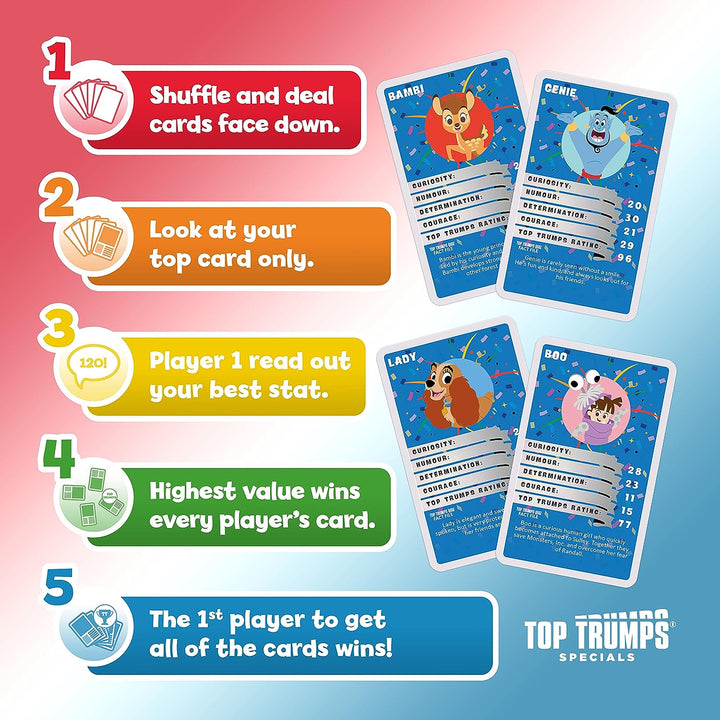 Top Trumps Disney's 100 Specials Kartenspiel, feiern und spielen Sie mit 30 Ihrer Freunde