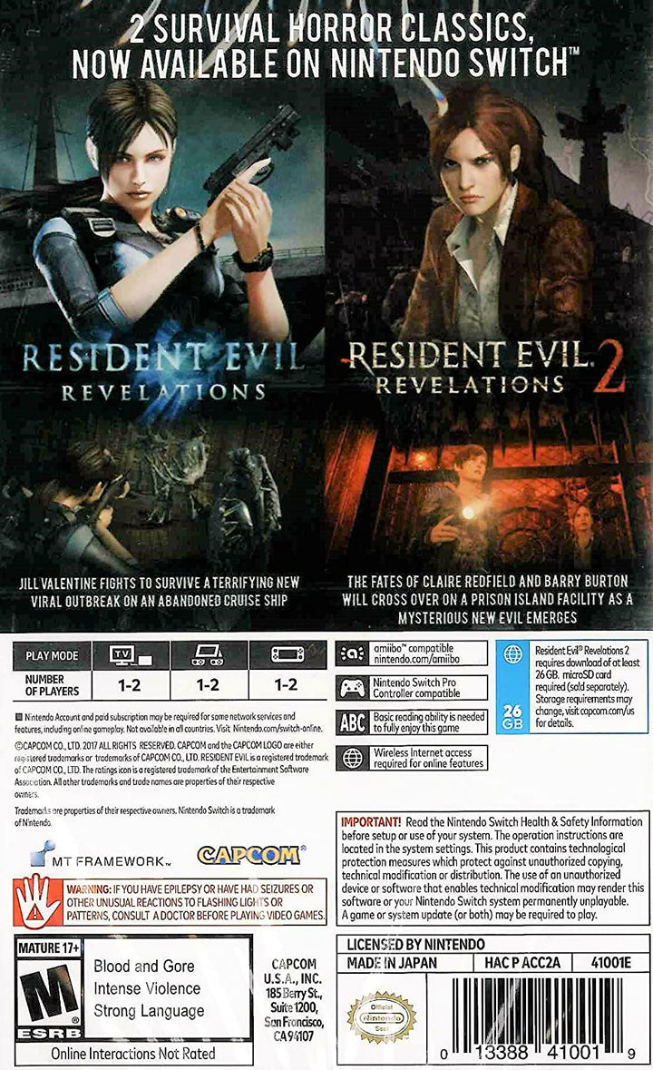 Resident Evil Revelations 1+2 Switch Us Remastered (Teil 2 Ciab) [Duitse versie]