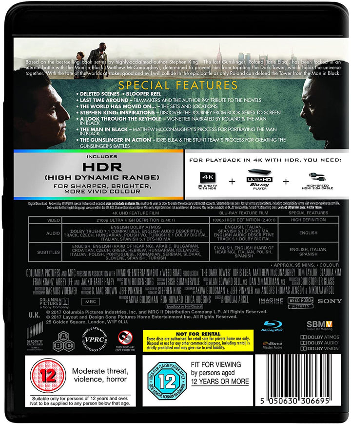 De Donkere Toren (4K Ultra HD + Blu-ray) [2017] [Regiovrij]