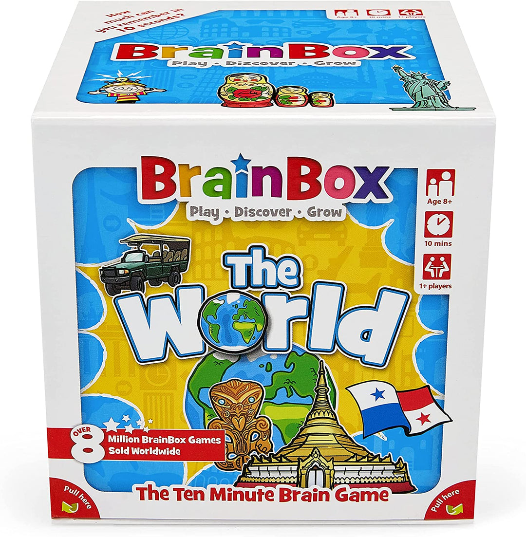 BrainBox The World (2022) | Card Game | Ages 8+ | 1+ Players | 10+ Minutes Playing Time