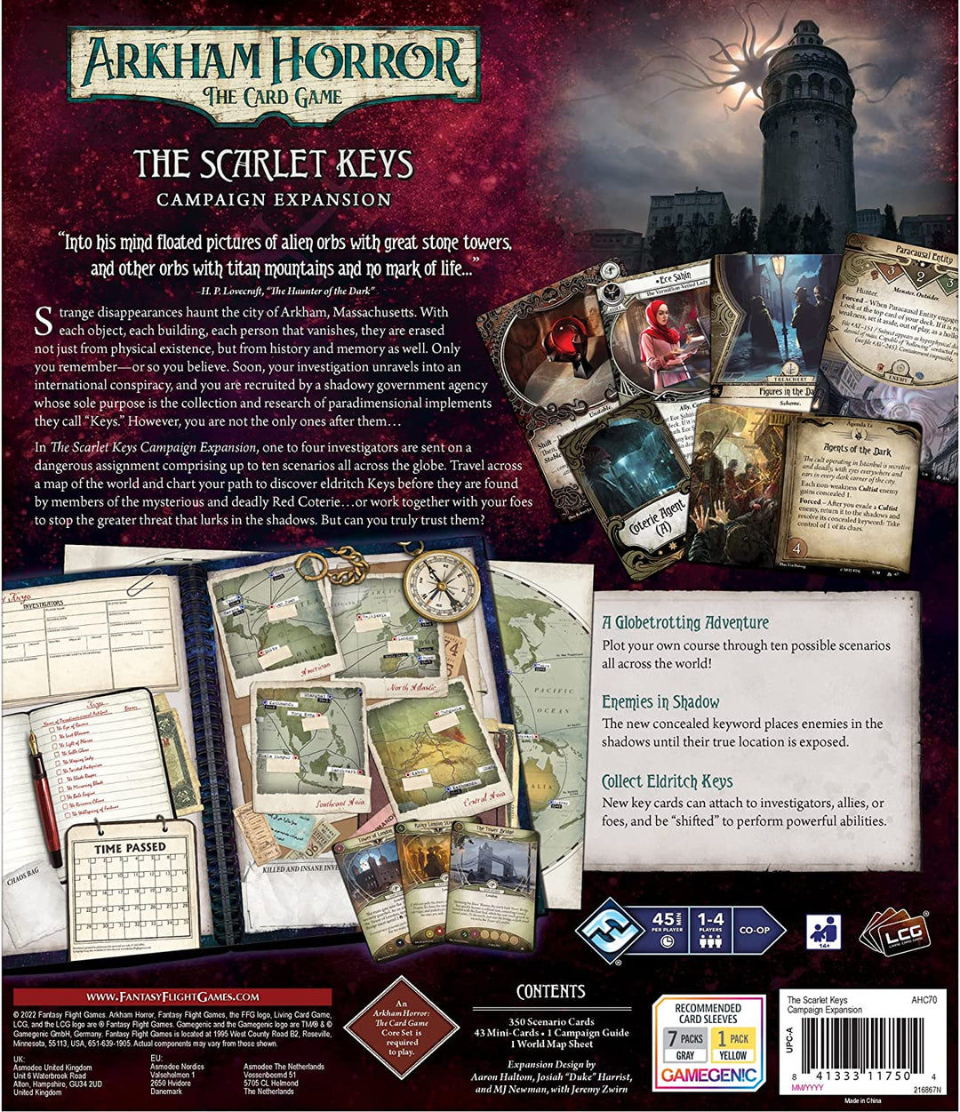 Die Scarlet Keys-Kampagnenerweiterung: Arkham Horror, das Kartenspiel