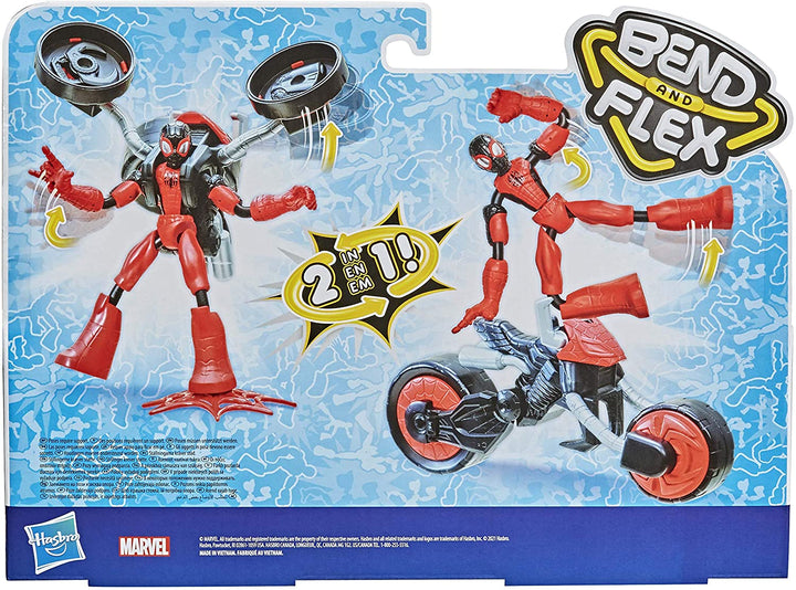 Marvel Bend y Flex Spider Man y motocicleta