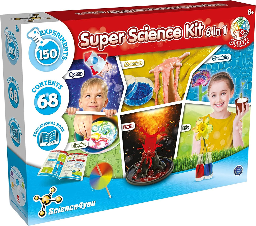 Science 4 You Super Science Kit 6-in-1 pädagogisches Wissenschaftsspielzeug STEM-Spielzeug