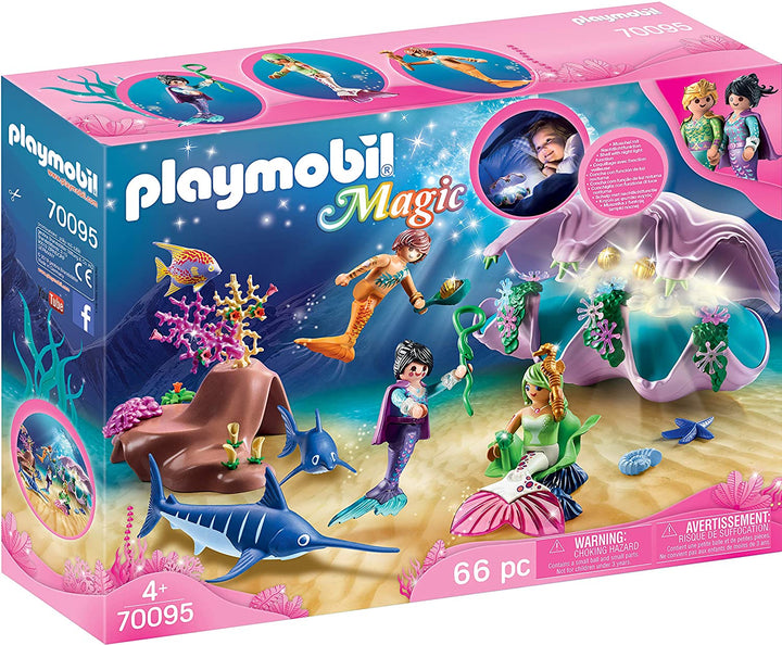 Playmobil 70095 Veilleuse Perle Sirènes Magiques avec LED Changeant de Couleur