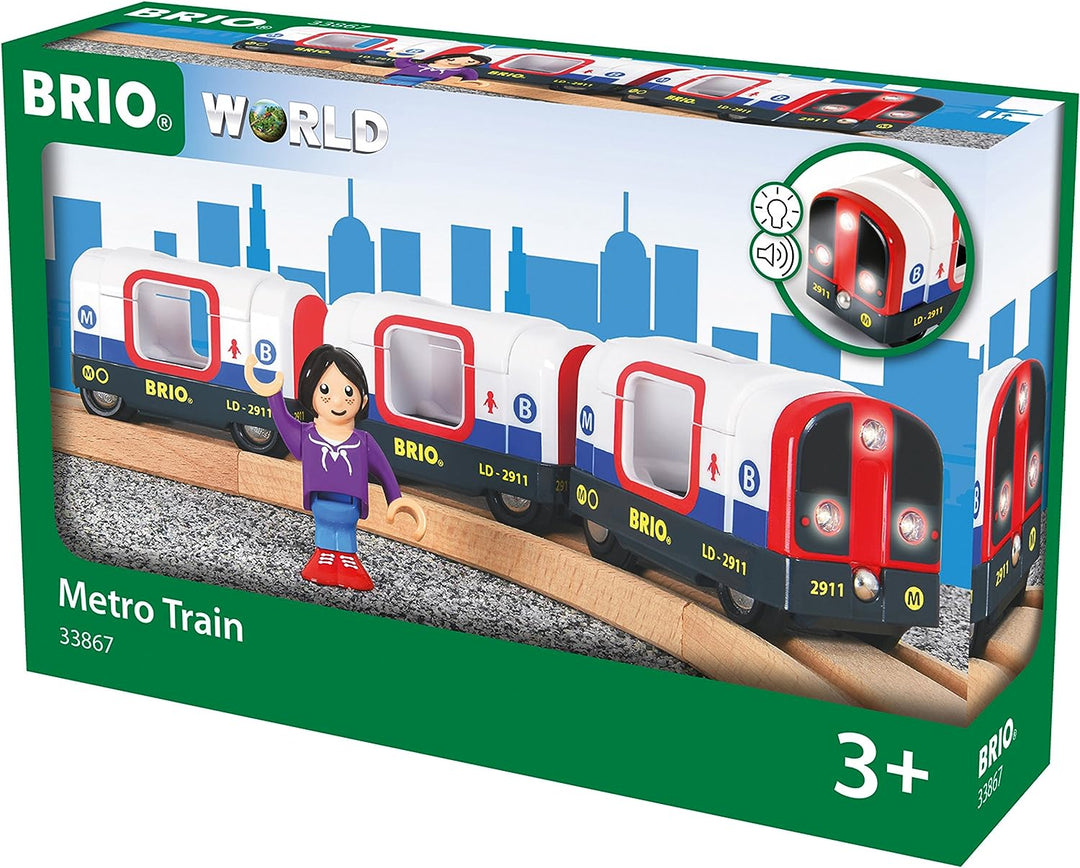 BRIO Tube Metro Train - Magnetic Wooden Railway Set for Ages 3+