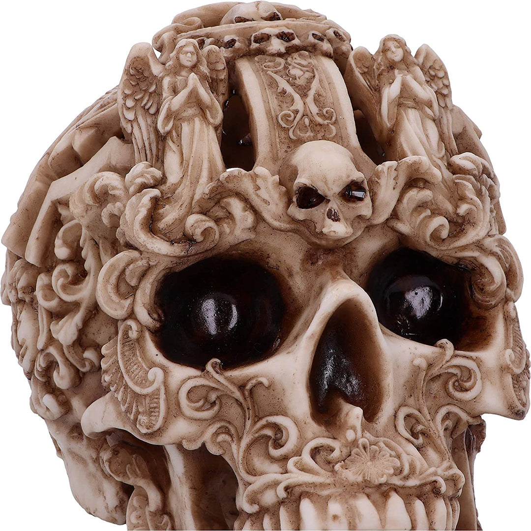 Nemesis Now Gothic Design Carved Skull Figurine Ornament, Natural, 19cm