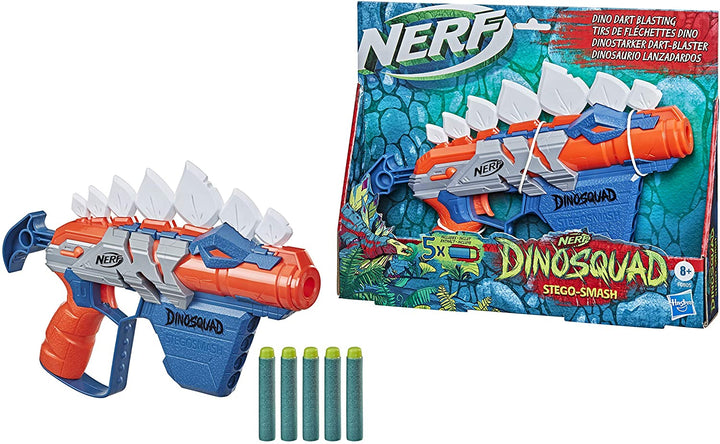 Nerf DinoSquad Stegosmash Dart Blaster 4 Stockage de fléchettes 5 fléchettes Nerf officielles