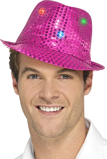 Smiffys Flashing Sequin Hat - Pink