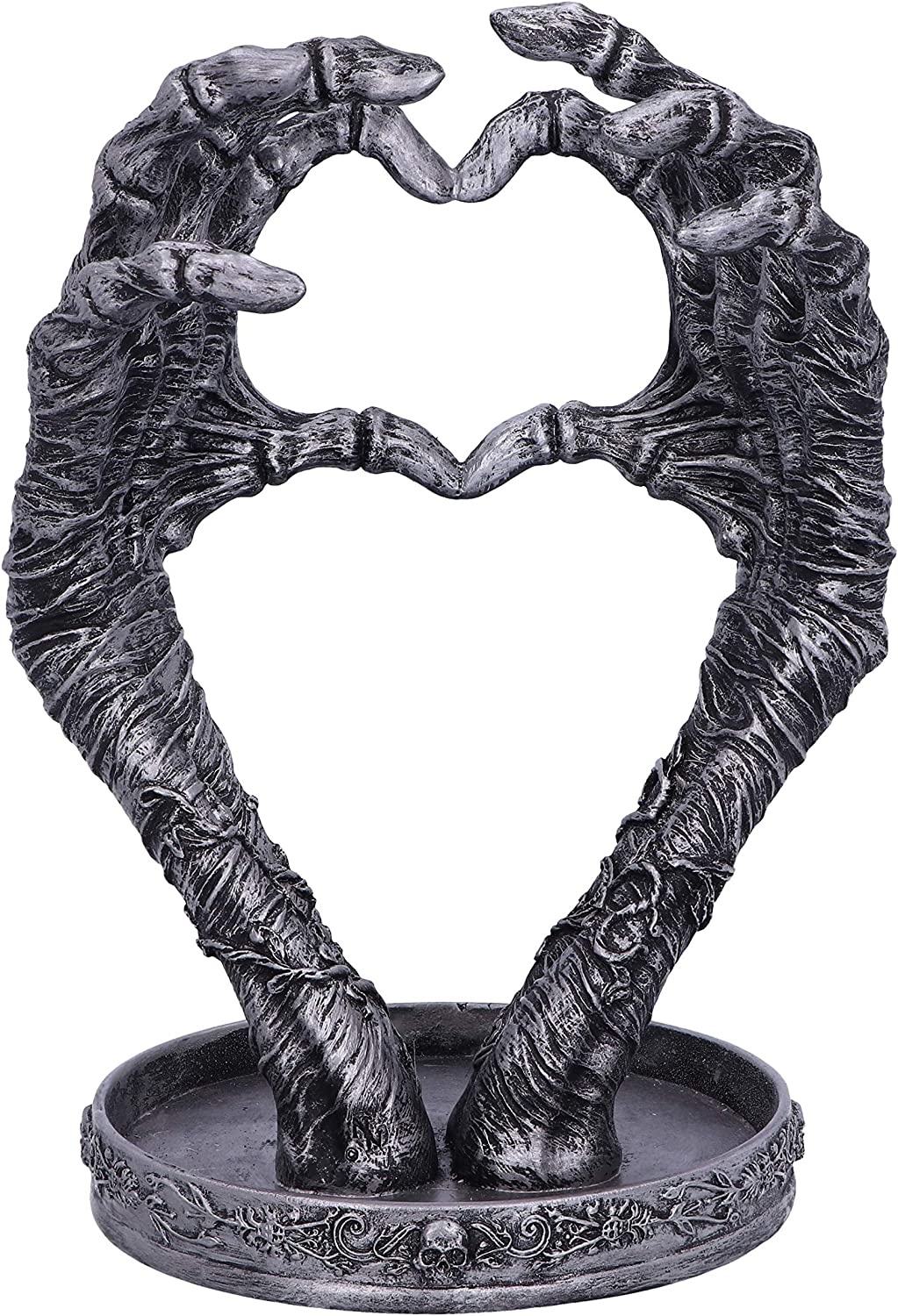 Nemesis Now Gothic Mumified Love Heart Hands Schmuckschalenhalter, Silber, 22c