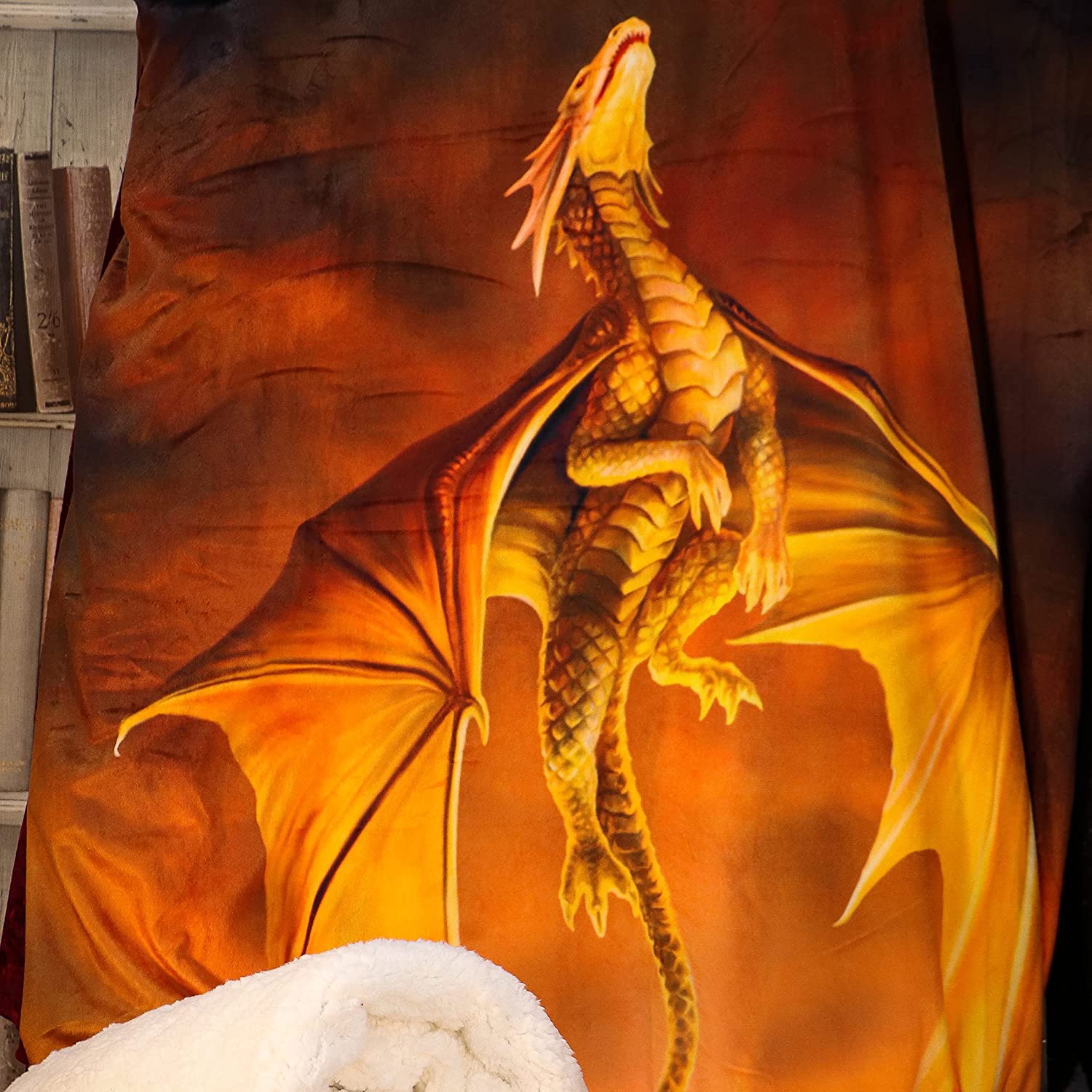 Nemesis Now – Anne Stokes Solstice Dragon Überwurf, 160 cm, Orange