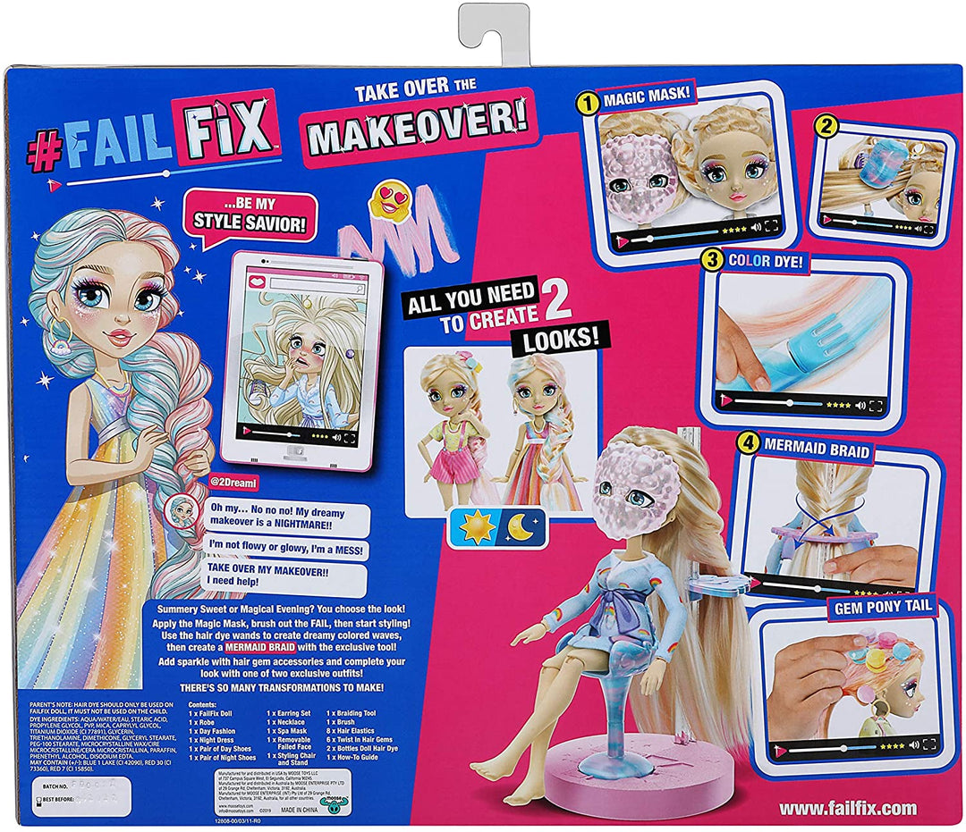 FailFix @2Dreami Epic Color &#39;N&#39; Style Makeover Doll Pack, 8,5 inch Fashion Doll