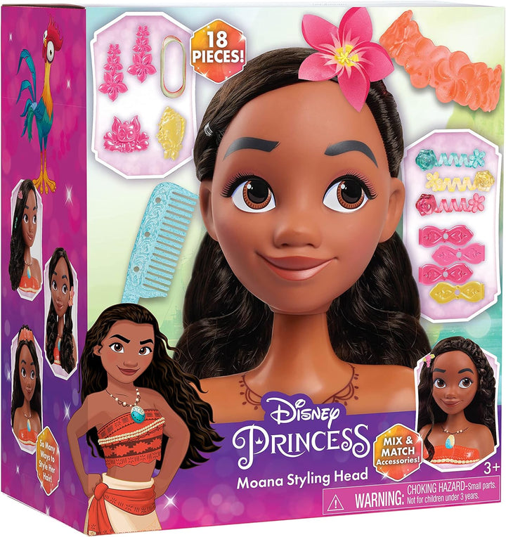 Disney 87621 Princess Basic Moana Styling Head, Multi-Color