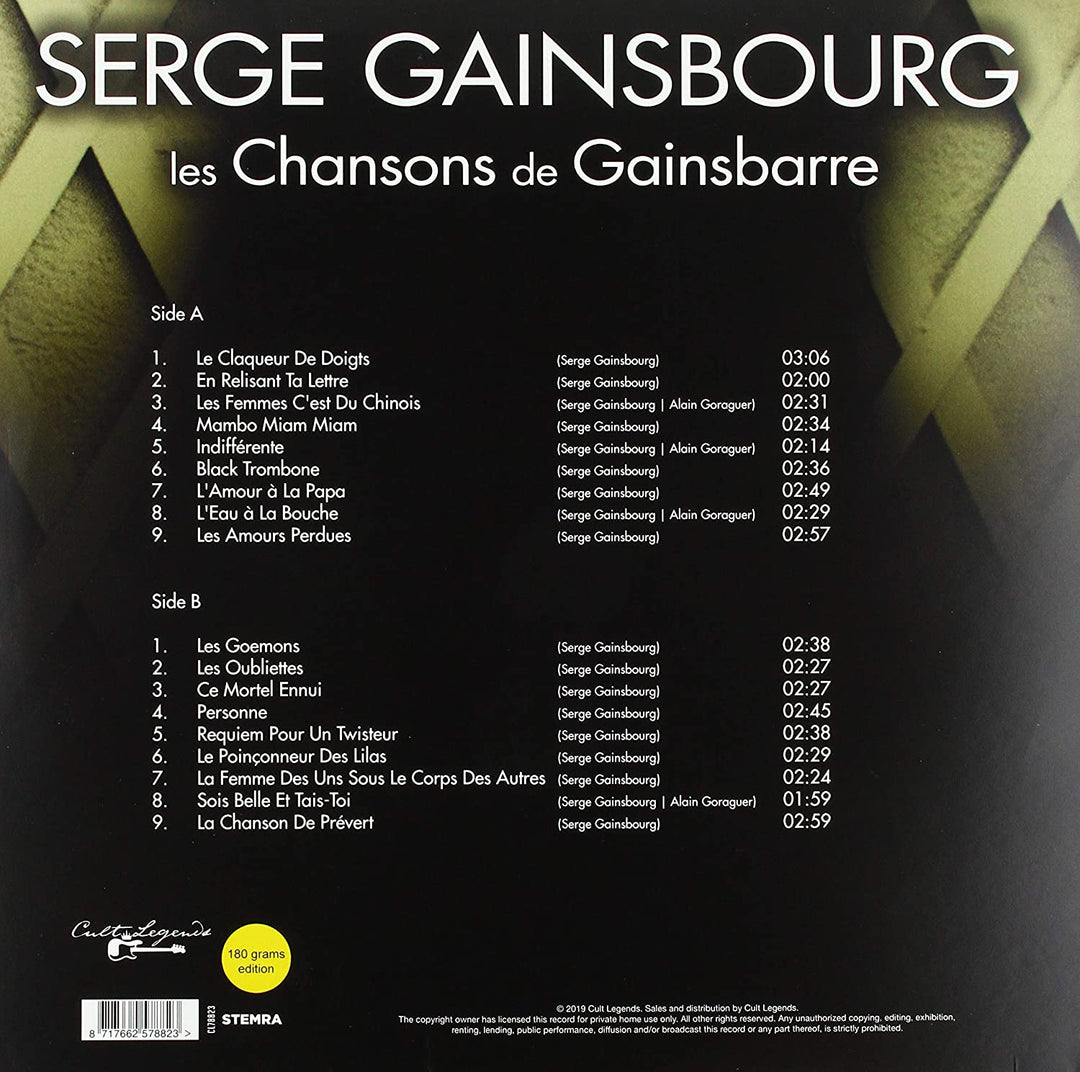 Gainsbourg Serge - Les Chansons De Gainsbarre [VINYL]