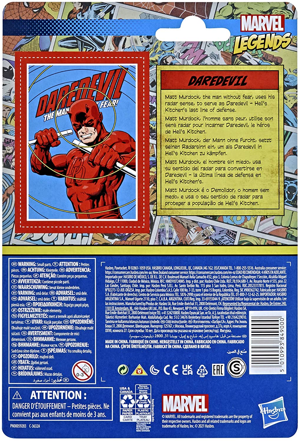 Hasbro Marvel Legends 3,75-Zoll-Maßstab Retro 375 Collection Daredevil Actionfigur Spielzeug F2658